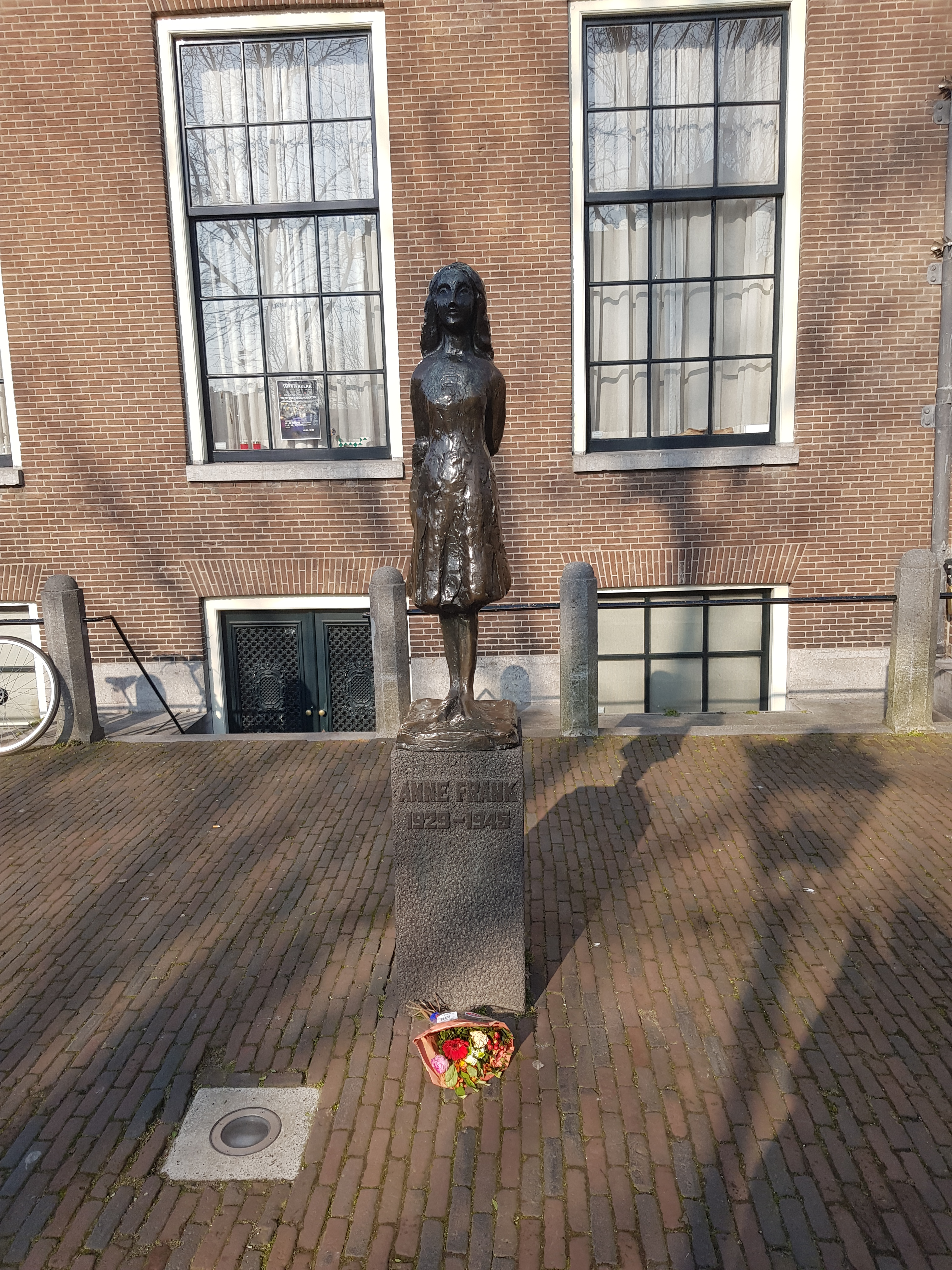 A memorial statue to Anne Frank, Amsterdam